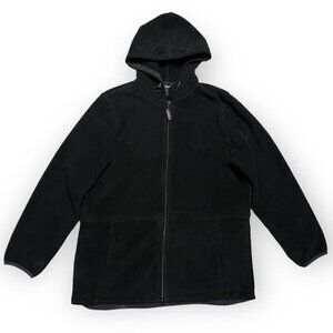 Woolrich Vintage Y2K FLEECE Full-Zip Outdoor Hooded Designer Jacket Womens L